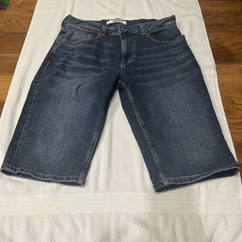 Vtg Tommy Jeans Men's Slim Straight Blue Denim Shorts 34 Hipster Street wear